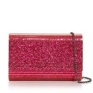 Kurt Geiger Pink Sparkly Clutch Crossbody Bag NWT
